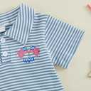 Douhoow Toddler Boy Summer Outfits Short Sleeve Lapel Collar Embroidery T-shirt Tops Shorts Baby Boy Festival Clothes