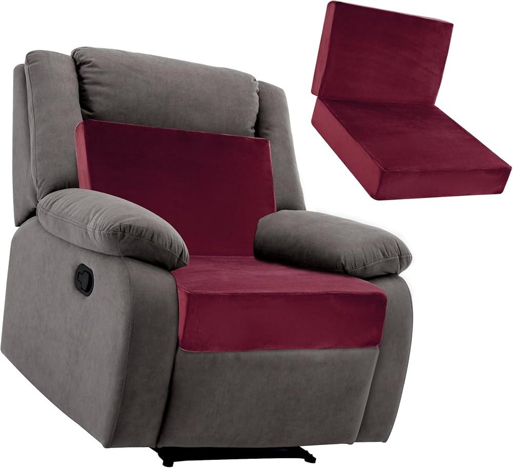 BALAPET Supportive Lumbar Support Pillow for Recliner, Memory Foam 4" Thickness Recliner Cushions Chairs Seat Cushion Mat for Elderly Rest and Back Support（12.8" Backrest Height, Burgundy Red）