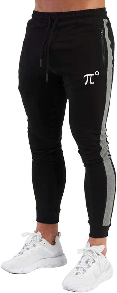 PIDOGYM Men's Track Pants,Slim Fit Athletic Sweatpants Joggers Trousers with Zipper Pockets (Black, XXL)