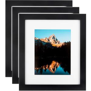 9x25 Inch Black Picture Frame, 3 - Pack, This 1.25 inch Custom MDF Poster Frame is Black Satin, Comes with Economy Acrylic