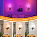 Nekhung Battery Operated Wall Sconces Set of 2, Wireless Wall Light with 10000mAh RGB Dimmable Magnetic Bulb, Rechargeable Wall Sconce with Remote Control for Bedroom Living Room