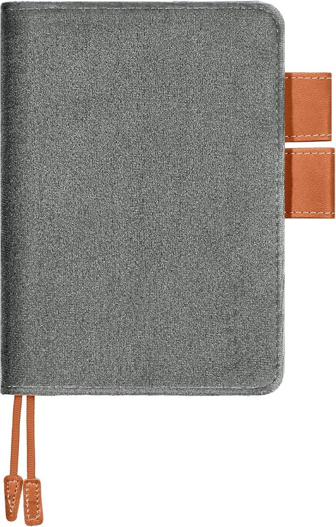 Fullhawl Velvet Cover for A6 Notebooks 4.6 x 6.7 Inches Planner Cover(Dark Grey)