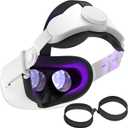 SUPERUS Head Strap & Glasses Spacer Compatible with Oculus/Meta Quest 2 Accessories, Enhanced Comfort, Reduce Head Pressure, and Prevent Your Glasses from Scratching VR Lenses (Black)