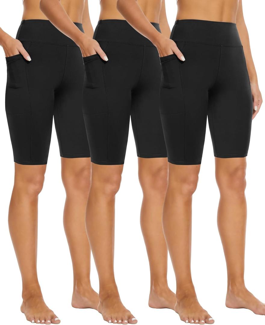 3 Pack Biker Shorts for Women  8"/5"/3" High Waisted Tummy Control Workout Yoga Running Athletic Shorts (Large-X-Large, Black/Black/Black) 3 Pack Biker Shorts for Women  8"/5"/3" High Waisted Tummy Control Workout Yoga Running Athletic Shorts (Large-X-Large, Black/Black/Black)