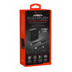 Helix 65W Universal USB-C Laptop Charger Power Adapter (ETHNBC65U) Black