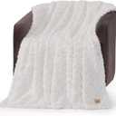 UGG Adalee Faux Fur Throw Blanket for Couch, Cozy Soft Blanket for Bed or Chair, Giftable Fluffy Throw, Machine Washable, Luxury Spring Home Decor, 50-inch x 70-inch, Natural White