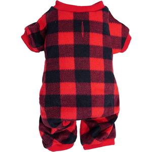 Pet Christmas Pajamas Red Black Buffalo Plaid Jumpsuit Dog Cat Soft Winter Clothes Puppy Doggie Checkered Sweater S