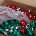 Christmas Red and Green S14 LED Light Bulbs Colored Bulbs Replacement String Lights 2 Watt E26 Base for Indoor Outdoor Village, Patio, Porch, Bistro Decor (50 Pieces)