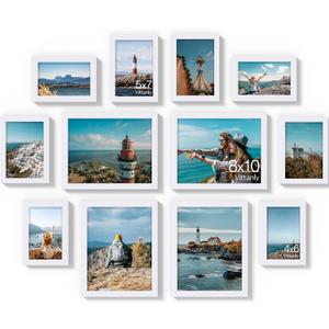 Vittanly 12 Pack Picture Frames Collage Wall Decor for Mounting or Tabletop Display, Gallery Wall Frame Set for Family, Multi Sizes Including 4pcs 8x10, 4pcs 5x7, 4pcs 4x6, White