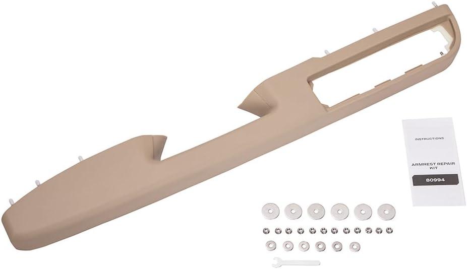 80995 Front Left Driver Side Armrest Repair Compatible with Chevy Silverado Suburban Tahoe Avalanche Sierra Yukon 2010-2014 with Door Release Handle Above Armrest 84127280, Tan 27 inch