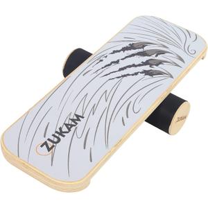 Balance Board Trainer, Wooden Balancing Board with Workout Guide to Exercise and Build Core Stability, Wobble Board for Skateboard, Hockey, Snowboard & Surf Training