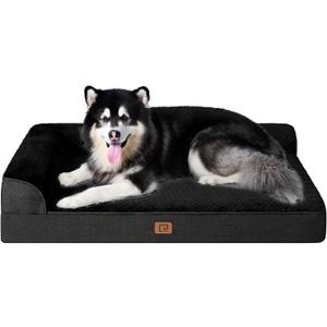 EHEYCIGA Memory Foam Dog Bed XXL, Giant Dog Bed Orthopedic with Washable Removable Cover, Waterproof Pet Bed Couch for Jumbo Dogs, 48x36x7 Inches, Black