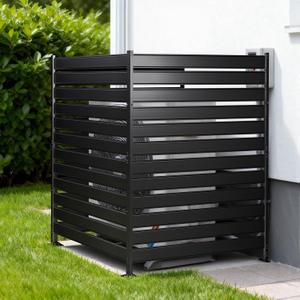72" H x 38" W (1-Panels) Air Conditioner Fence Screen Trash Can Privacy Fence Panels, Suitable for Pools and Yards, no Digging Required，Black Privacy Panel