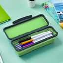 LockerMate by Bostitch Small Flexi Storage Box with Lid, Collapsible Pencil Case Design for Craft and School Supplies, Green