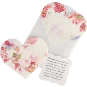 Set of 24 Pink Heart  Plantable Seed Paper Embedded with Wildflower Seeds for Bridal Shower, Wedding Gift, Birthday, & Other Milestone Celebrations