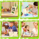 VOKOY 15 Pack Wooden Picture Frames for Crafts, 4" x 6" Photos DIY Wood Frames for Crafting,Unfinished Standing Photo Frame with Clear Protector DIY Wood Decorate for Mother's Day Birthday Party Gifts