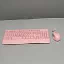 MEETION Wireless Keyboard and Mouse, Full-Sized Cordless Keyboard with Wrist Rest and 3 DPI Adjustable Mouse, 2.4G Wireless, Compatible with PC/Computer/Laptop/Windows/Mac, Pink