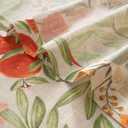 DriftAway Orange Harvest Linen Valances for Windows Light Filtering Floral Kitchen Valance Autumn Fall Printed Vintage Privacy Topper 3 inch Rod Pocket 52 Inch by 18 Inch Orange Coral Gold