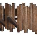 Natural Wood Wall Mounted Piano Coat Rack| Coat Rack Wall Mount| Flip Down Wall Hook Rack 7 Hooks| Entryway Wall Art Hook,Made of Acacia Wood (Wood Wax Oil Dyed Walnut Color).Wall Art