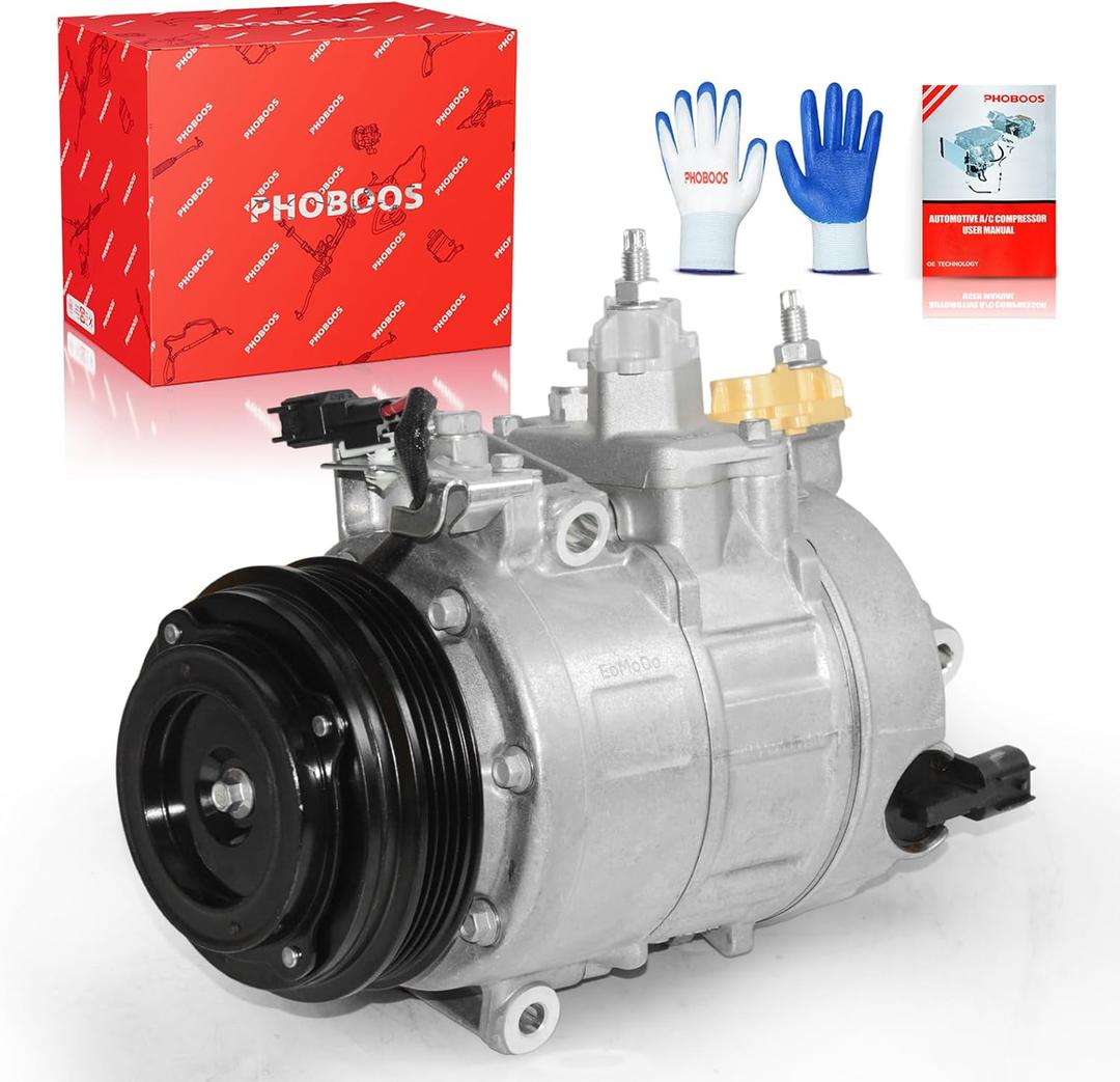 PHOBOOS A/C Compressor with Clutch Compatible with Ford Fusion 2013-2020, Edge 2016-2018 & Lincoln MKZ 2013-2018, 2.0L/2.5L. Fast Cooling, Low Noise, Easy Installation, Ref. CO-29119C, 198356