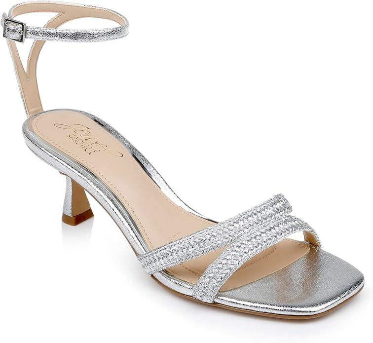 Jewel Badgley Mischka Hayzel Metallic Kitten Heel Sandal 11