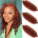 Springy Afro Twist Hair 8 Inch 3 Packs Pre Fluffed Marley Twist Braiding Hair for Black Women (8 inch, 350#)