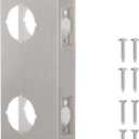 Double Hole Door Knob Reinforcement Plate, Brushed Nickel, Fits 1-3/4" Doors, 2-3/4" Backset, Door Lock and Door Knob Cover Plate, Deadbolt Cover Plate Reinforce and Repair Wood or Metal Doors (NDH-70-45)