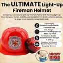 Morph Fire Chief Fireman Fighter Helmet Red Hat with Siren Light Costume