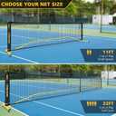 Portable Pickleball Net Set with Wheels, Regulation Size 22 FT & Half Court 11 FT, Steady Metal Frame Pickle Ball Net Set System with Carry Bag for Backyards, Driveways, and Garages