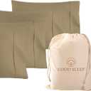 1000 TC Taupe Standard Pillowcases Set of 4 100% Egyptian Cotton Pillow Cases with Long Staple Cotton & Sateen Weave, Silky Soft Hotel - Like Bed Pillow Covers for Comfy Sleeping, Snug Fit