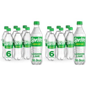 Sprite Lemon Lime Soda Soft Drinks, 16.9 fl oz, 12 Pack, Best By 02/16/26