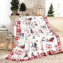 Christmas Throw Blanket Christmas Reindeer Blanket Ultra Soft Flannel Fleece Blankets Winter Plush Fuzzy Warm Bed Blankets Xmas Holiday Decor for Couch Bed 50" X 60"