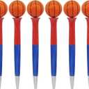 Fidget Pen Set with Rotating Balls, 6 Pack, Stress Relief Pens for Students and Adults (Basketball)