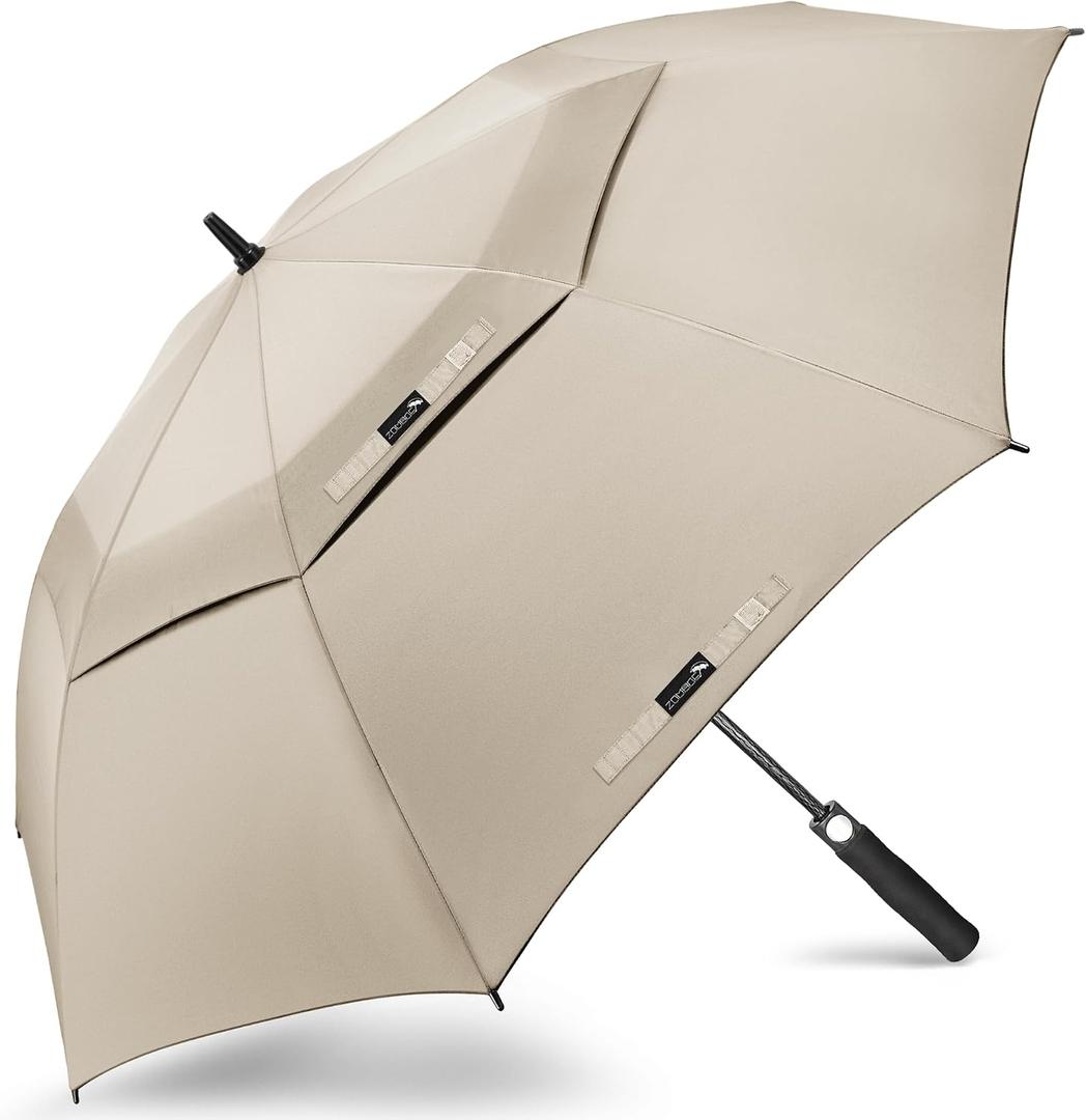 ZOMAKE Golf Umbrella, Large Windproof Heavy Duty Umbrellas 68in, Apricot