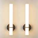 Black Battery Operated Wall Sconce Set of 2,Rechargeable Wireless Wall Lights with Remote Control,Dimmable,3000K-6000K,360 Rotation, Cordless Wall Lighting for Living Room,Bedroom,Stairway,18 Inch