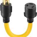 Tellegloww NEMA L14-30P to L6-30R Generator to Welder Adapter 30 Amp 4 Prong Male to 3 Prong Female Adapter Generator Welder EV Charger Power Cord, 10 AWG STW, 1FT, ETL Listed
