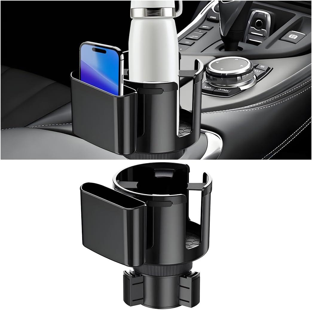 Car Cup Holder Expander, 2 in 1 Multifunctional Vehicles Drink Cup Adapter with Adjustable Base, Automotive Water Bottle Insert Holder, Universal for Automobile RV Truck