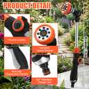 Hushee 2 Pack 18.5" Metal Watering Wand, 180 Swivel Garden Hose Nozzle with 8 Spray Patterns, Water Hose Wand with Thumb Control, Heavy Duty Sprayer Nozzle for Hanging Baskets Shrubs Plants Car