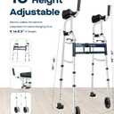 Narrow Walker Folding Upright Walker - with Removable Armrests, 450LBS Heavy Duty, Width & Height Adjustable Narrow Walkers for Seniors, Disabled, Bariatric