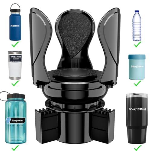 Car Cup Holder Expander, Cup Holder Extender Adapter with Expandable Arm and Adjustable Base, Compatible with Yeti Ramblers 14-64oz, Hydro Flasks 18-64oz Most Coffee Mugs Bottles & Cups 2 pack