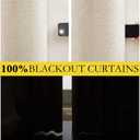 NICETOWN 100% Absolutely Blackout Linen Curtains with Thermal Insulated White Liner, 52" W, 2 PCs, Beige, 90" Long Drapes Sweep The Floor Decorative Keep Privacy Panels for Living Room/Villa/Bedroom