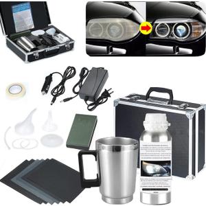 Car Headlight Restoration Kit, Auto Headlight Lens Polish Repair Kit Atomizing Cup Headlight Vapor Renovation Tool with 200ml Liquid for Repair of Scratch,Yellowed, Haze, Oxidized, Cracked Headlights