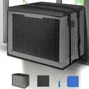 Window Air Conditioner Cover Outdoor, Outside Window AC Unit Cover Black Dust-Proof Waterproof Outdoor Window AC Protection(17Wx13Dx12H)