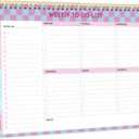 Taja Weekly To Do List Notepad with 52 Undated Sheets8.5"11"- Weekly Desk Planner for Women & Man, Work and Home - 1 Pack Lavender Checkered
