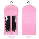 2PCS Wig Holder Wig Storage Portable Wig Bags Storage with Hanger Hair Extension Holder for Styling Wig Storage Bags Wig Organizer for Multiple Wigs Stand Hair Extensions, Wigs & Accessories (Pink)