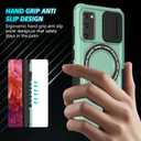 Phone Case for Samsung S20 FE 5G with Ring Holder Magnetic Black, Camera Lens Protector Cover for Samsung Galaxy S20 FE Case Shockproof Anti-Slip Slim (Green)