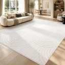 Sour Lemon Area Rugs 9x12 Living Room Bedroom, Modern Washable Rug Cream