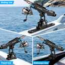 PLUSINNO 2 in 1 Fishing Rod Holders for Boat, Kayak Fishing Rod Holder, Fishing Pole Holders for Track Mount / Deck Mount, Fishing Gear with Fishing Rod Protective Strap, Fishing Accessories & Gifts