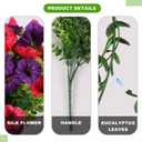 ADXORA 12 Bundles Morning Glory Artificial Flowers for Outdoor Decoration UV Resistant Fake Plastic Plants Artificial Greenery for Indoor Outdoor Garden Patio Window Box Home Decor