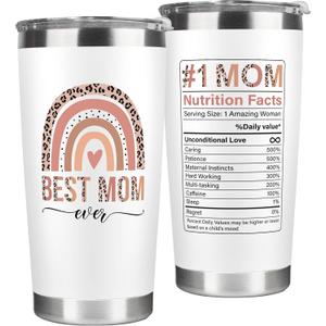 TEEZWONDER Birthday Gifts for Mom from Daughter Son - 20 oz Stainless Steel Tumbler with Lid - Mothers Day Birthday Gifts for Mom Mama Mother in Law Stepmom, Regalos para Mamá Tumblers for Women
